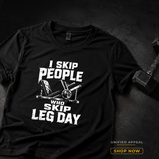 Black t-shirt with white graphic and text on a dark surface