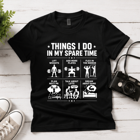 Things I Do In My Spare Time — Gym T-Shirt