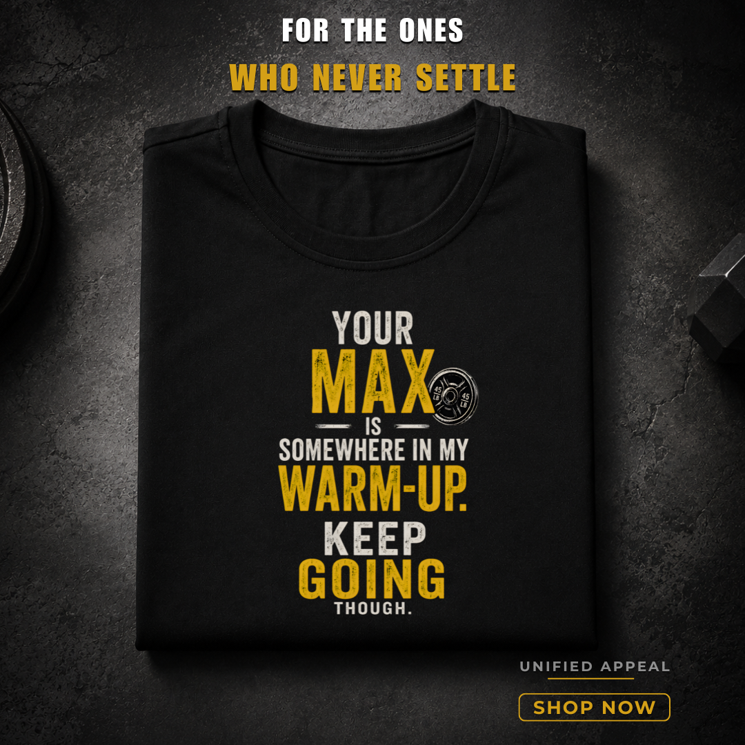 Black t-shirt with motivational quote on a dark textured background