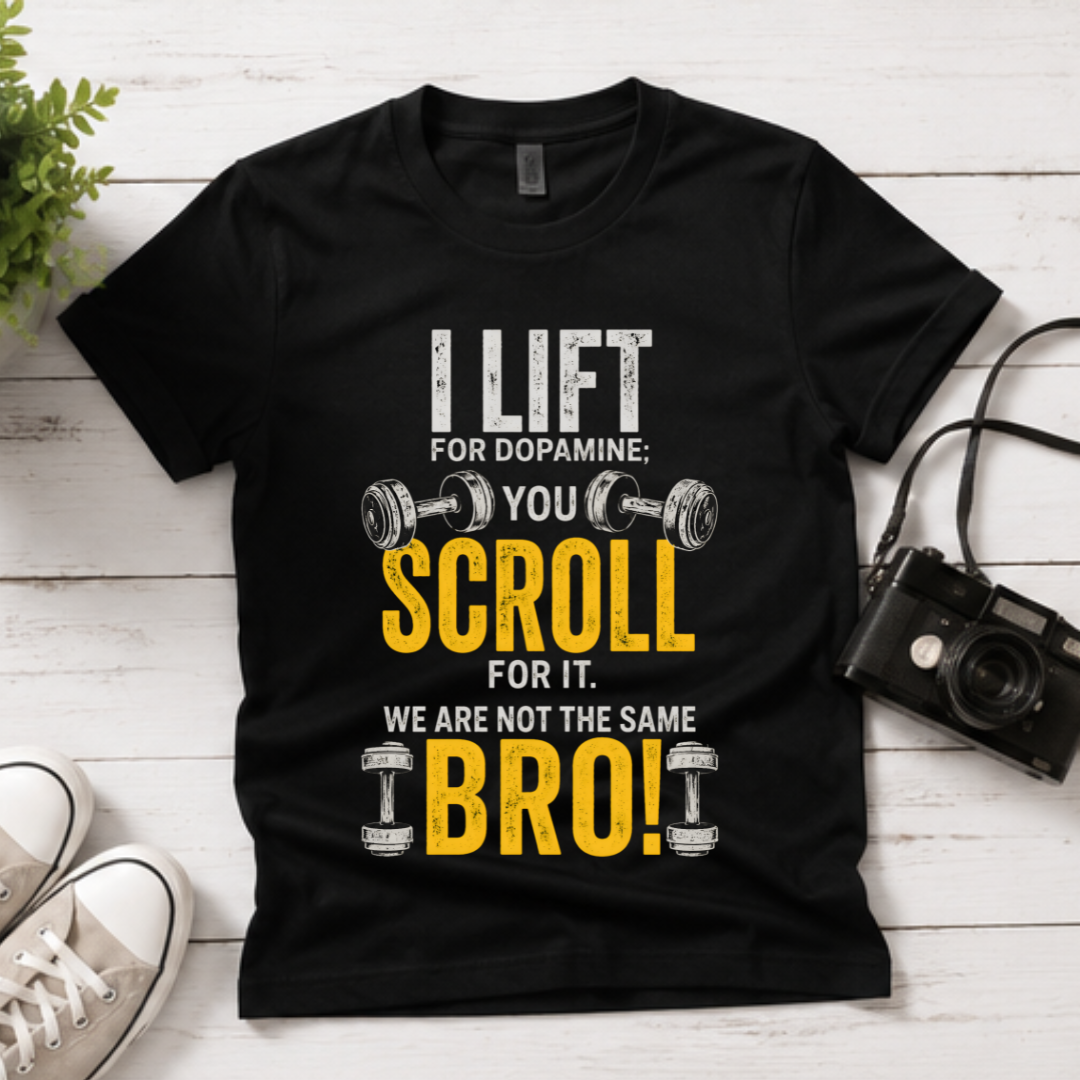 I Lift For Dopamine — Gym Slogan T-Shirt