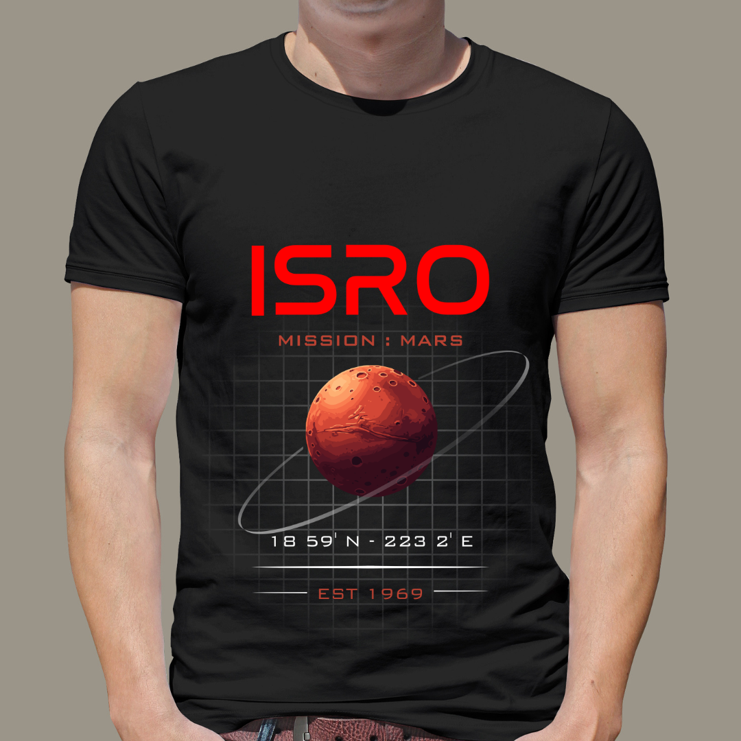 ISRO MISSION MARS: UNISEX ASTRONOMY TSHIRT
