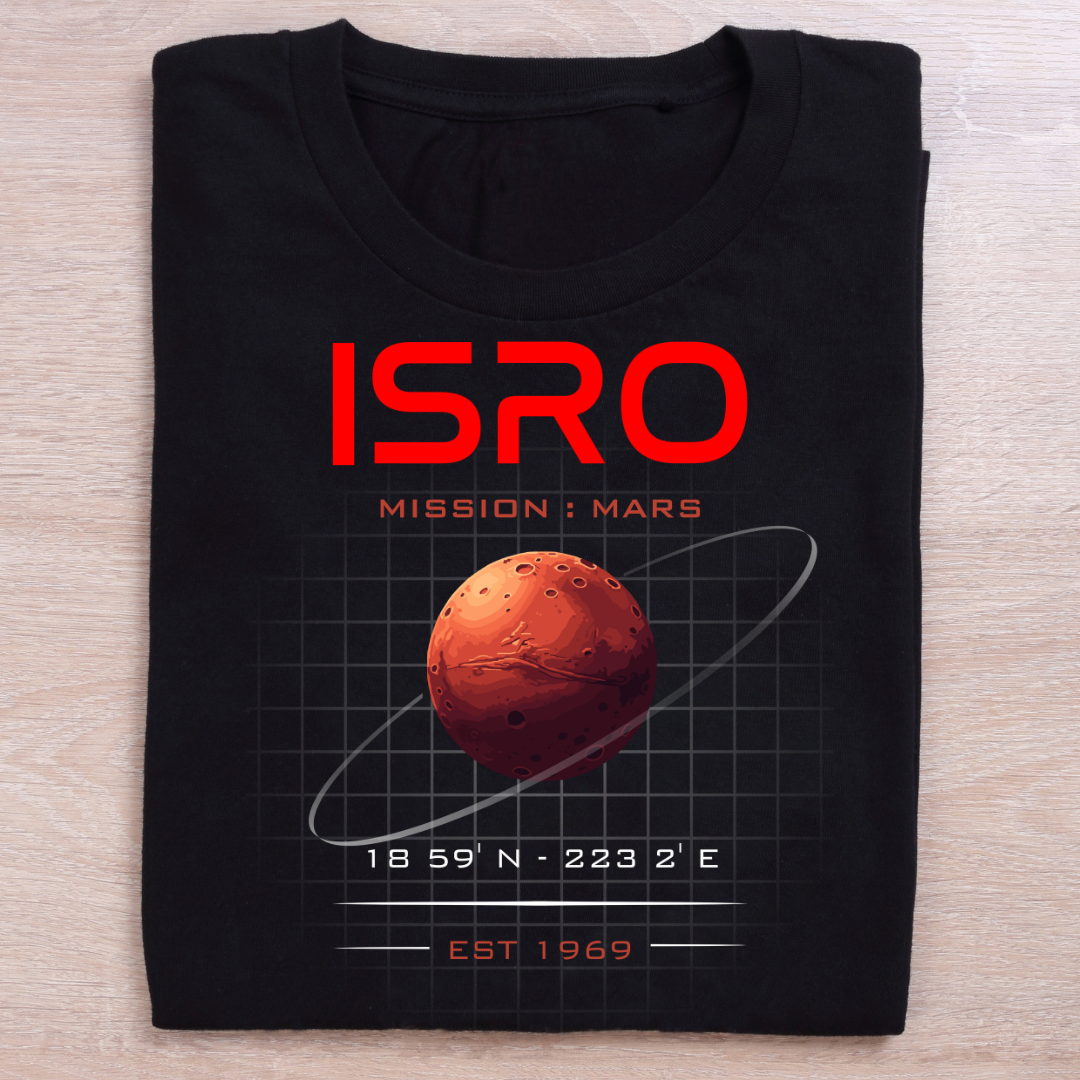 ISRO MISSION MARS: UNISEX ASTRONOMY TSHIRT