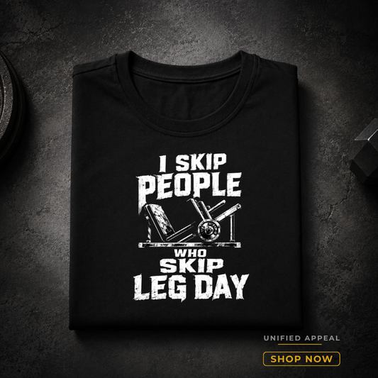 Black t-shirt with white text on a dark textured background