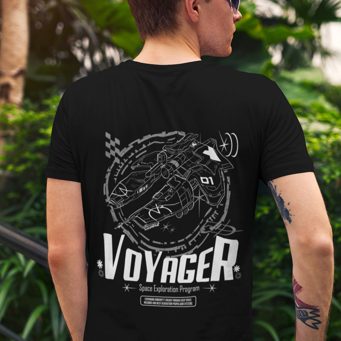 Voyager - Black Unisex Astronomy Tshirt