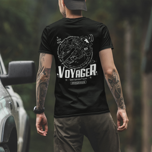 Voyager - Black Unisex Astronomy Tshirt